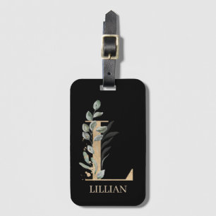 Etiqueta De Bagagem L Monograma Floral Personalizado