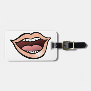 Etiqueta De Bagagem Lábios Boca Dentes Língua
