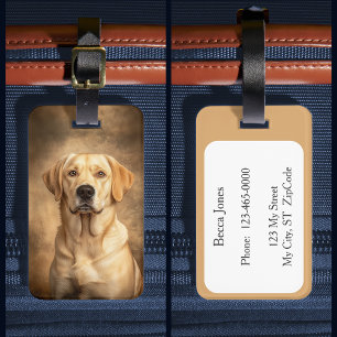 Etiqueta De Bagagem Laboratório de Cães de Retriever Labrador Amarelo