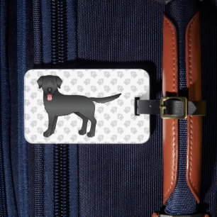 Etiqueta De Bagagem Labrador Negro - Retriever Cartoon Cachorro e Lúg