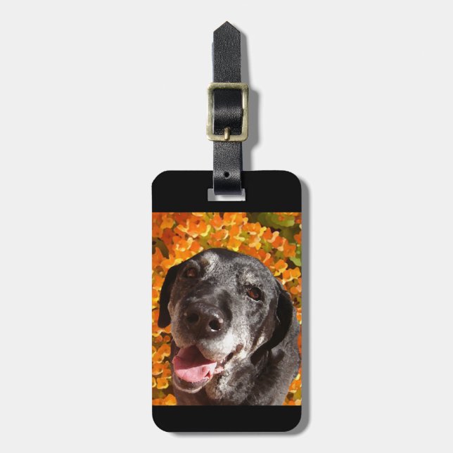 Etiqueta De Bagagem Labrador preto velho (Frente Vertical)