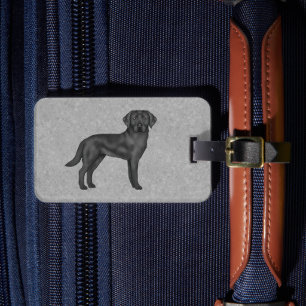 Etiqueta De Bagagem Labrador Retriever Preto Desenho Animado Cachorro