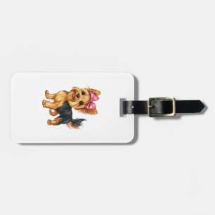 Etiqueta De Bagagem Laço Coquete Yorkshire Terrier Cachorro Yorkie Mãe