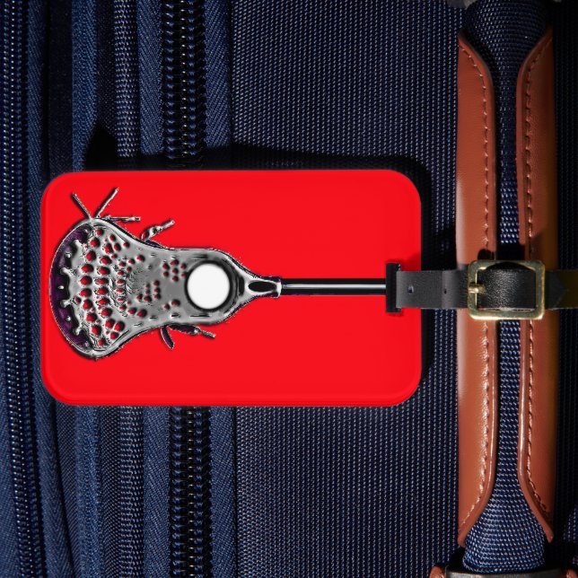 Etiqueta De Bagagem Lacrosse Esportes Vermelho (Frente Insitu 4)