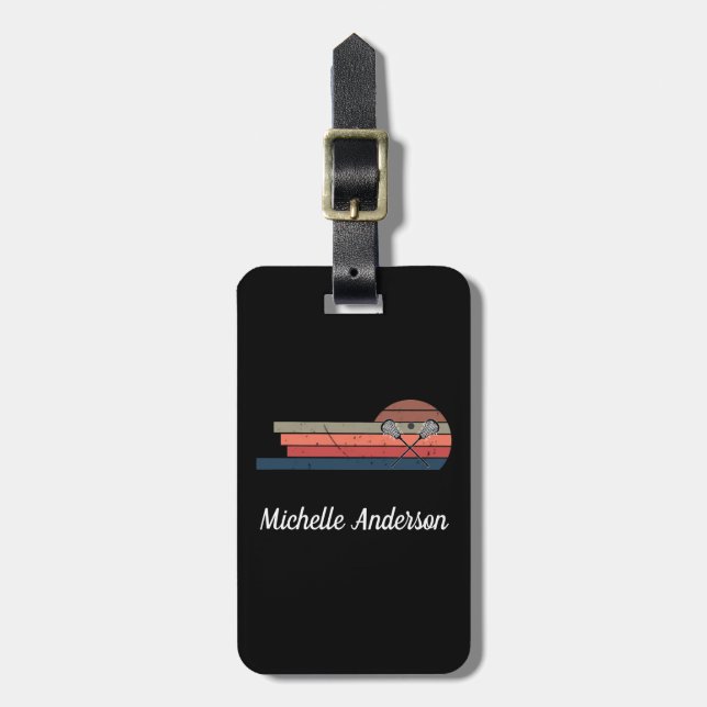 Etiqueta De Bagagem Lacrosse personalizada (Frente Vertical)