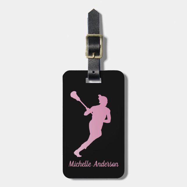 Etiqueta De Bagagem Lacrosse personalizada (Frente Vertical)