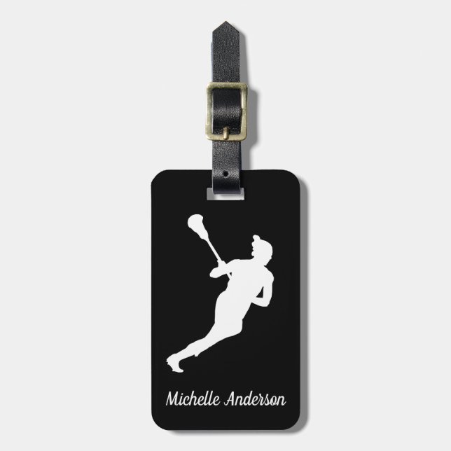 Etiqueta De Bagagem Lacrosse personalizada (Frente Vertical)