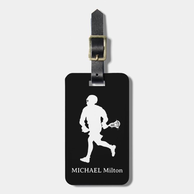 Etiqueta De Bagagem Lacrosse personalizada (Frente Vertical)