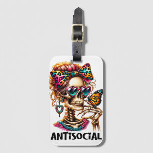 Etiqueta De Bagagem Lady do Esqueleto Antisocial