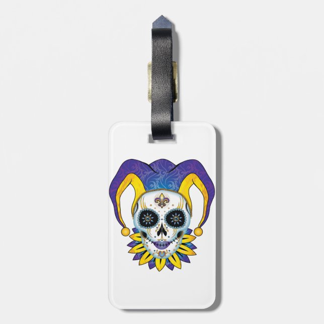 Etiqueta De Bagagem Lady Jester Skull (Traseira Vertical)