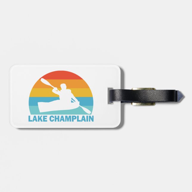 Etiqueta De Bagagem Lago Champlain New York Vermont Kayak (Traseira Horizontal)