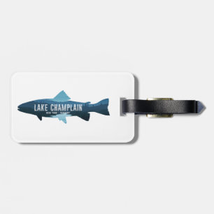 Etiqueta De Bagagem Lago Champlain Nova York Vermont Peixe