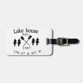 Etiqueta De Bagagem Lago House ets. Data ano em que as coordenadas per