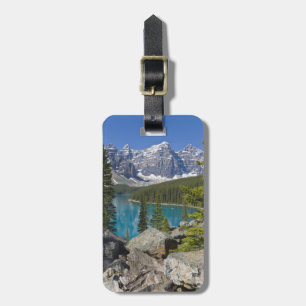 Etiqueta De Bagagem Lago Moraine, Rochas Canadenses, Alberta, Canadá