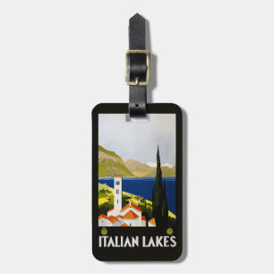 Etiqueta De Bagagem Lagos Italianos Viagem Antiga Itália