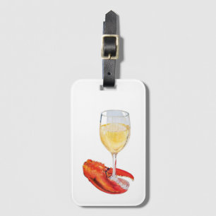 Etiqueta De Bagagem Lagosta e vinho