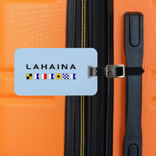 Etiqueta De Bagagem Lahaina Maui Sinais Marítimos Marítimos Náuticos