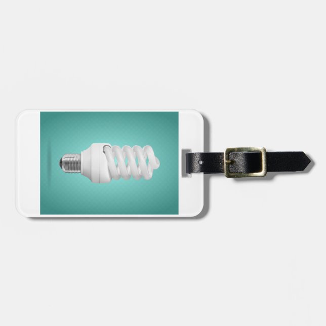 Etiqueta De Bagagem Lâmpada Fluorescente Compacta Espiral Moderna (Frente Horizontal)