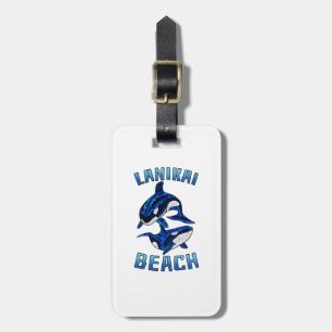 Etiqueta De Bagagem Lanikai Beach Hawaii Vacation Tribal Whale Orcas