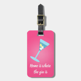 Etiqueta De Bagagem Lar é onde está o gin. A rosa, com seu nome