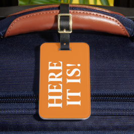 Etiqueta De Bagagem Laranja Aqui É Engraçado