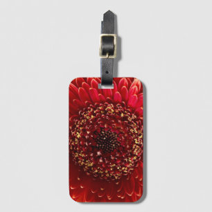 Etiqueta De Bagagem Laranja Elegante e Creme Floral