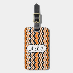 Etiqueta de Bagagem Laranja, Preta, Branca