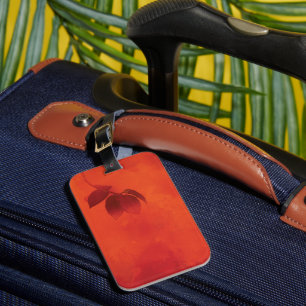 Etiqueta De Bagagem Laranja Queimada - Leaf Abtract Autumn