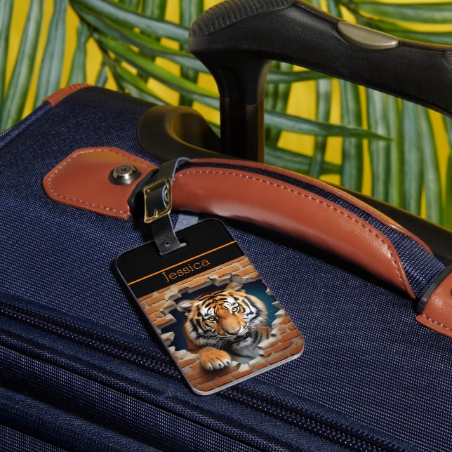 Etiqueta De Bagagem Laranja-Tigre (Frente Insitu 1)