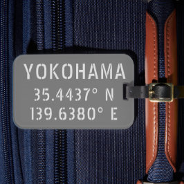 Etiqueta De Bagagem Latitude Yokohama e Longitude