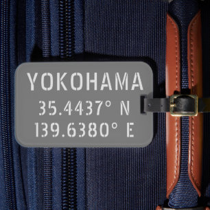 Etiqueta De Bagagem Latitude Yokohama e Longitude
