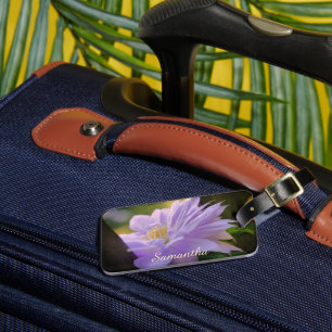 Etiqueta De Bagagem Lavanda Clematis Flower Em Trellis Personalizada