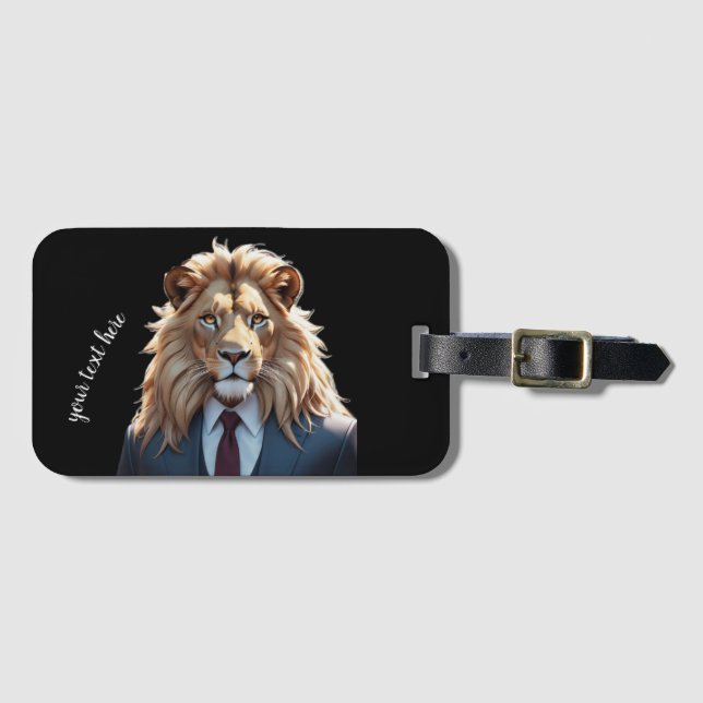 Etiqueta De Bagagem leão de terno (Frente Horizontal)