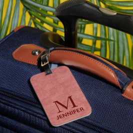 Etiqueta De Bagagem Leather Texturizada Monograma