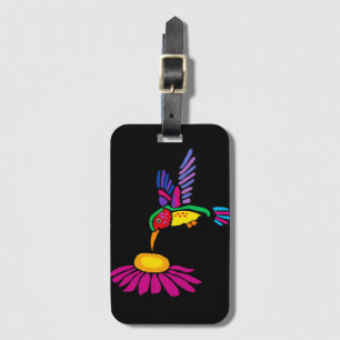 Etiqueta De Bagagem Legal Hummingbird e Coneflower Floral Art