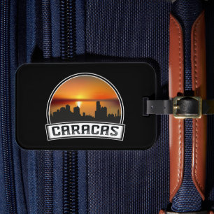 Etiqueta De Bagagem Legal paisagem urbana de Caracas Venezuela Viagem