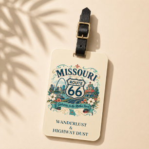Etiqueta De Bagagem Lembrança de Viagem da Rota 66 Gateway Missouri