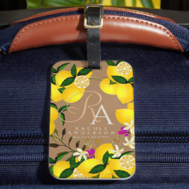 Etiqueta De Bagagem Lemon Monograma Brown