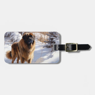 Etiqueta De Bagagem Leonberger Deixa-O Neve Natal