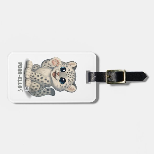 Etiqueta De Bagagem Leopardo-das-neves - Ron-ronel (Frente Horizontal)