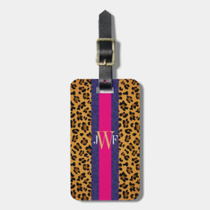 Etiqueta De Bagagem Leopardo de Impressão Moderno Elegante Personaliz
