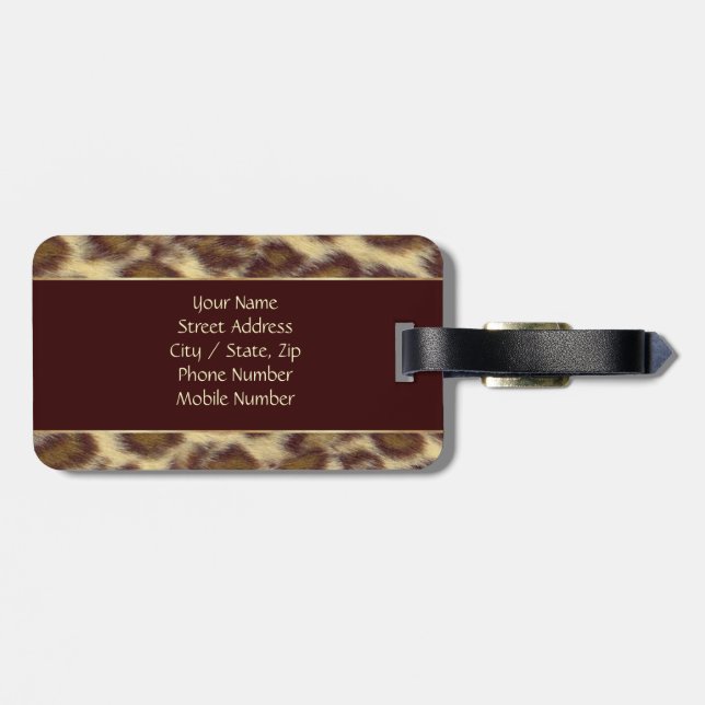 Etiqueta De Bagagem Leopardo (personalizável) (Traseira Horizontal)