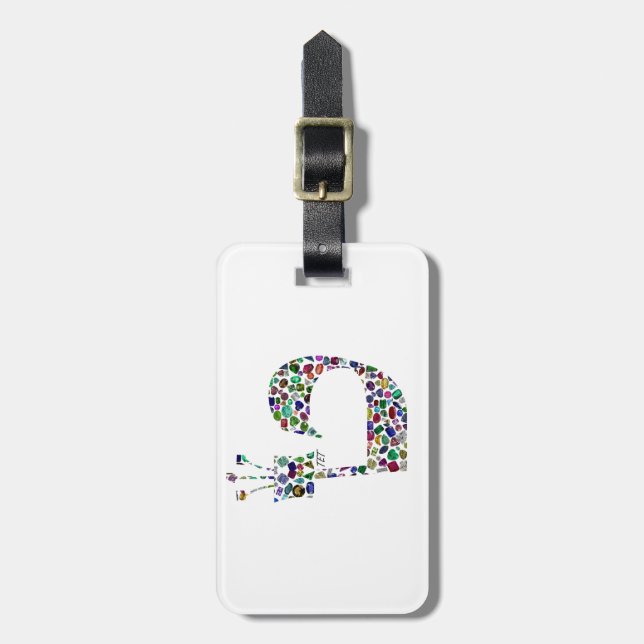 Etiqueta De Bagagem Letra hebraica 'TET' (Frente Vertical)