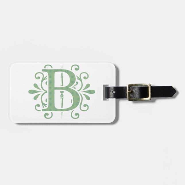 Etiqueta De Bagagem Letras alfabéticas - letra B - branco (Frente Horizontal)