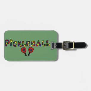 Etiqueta De Bagagem Letras da arte de Pickleball