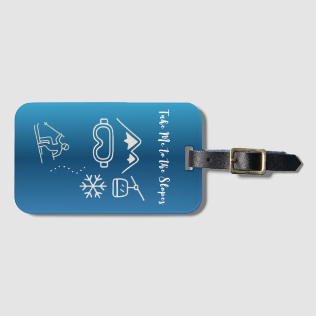 Etiqueta De Bagagem Leve-me aos Slopes (Frente Horizontal)