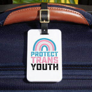 Etiqueta De Bagagem LGBT Orgulho Protege Crianças Transexuais de Joven