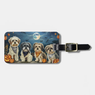 Etiqueta De Bagagem Lhasa Apso Halloween Spooky