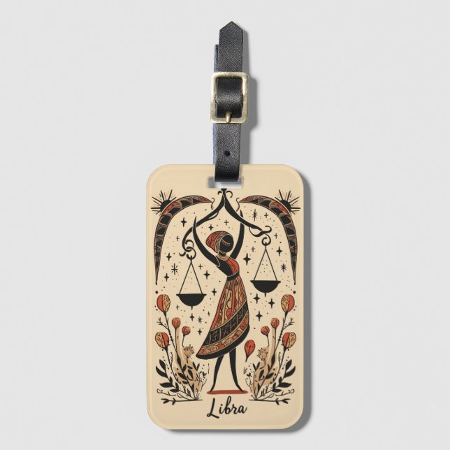 Etiqueta de Bagagem Libra Celestial (Frente Vertical)