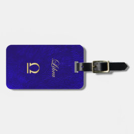 Etiqueta De Bagagem Libra Dourado do sinal do zodíaco